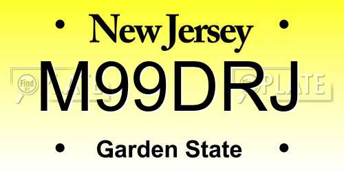M99DRJ New Jersey License Plate