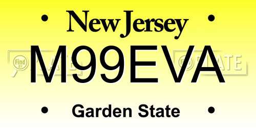 M99EVA New Jersey License Plate