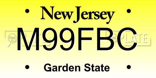 M99FBC New Jersey License Plate
