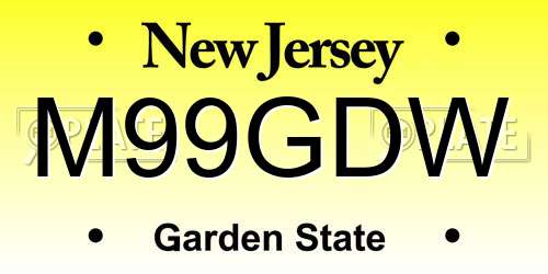 M99GDW New Jersey License Plate
