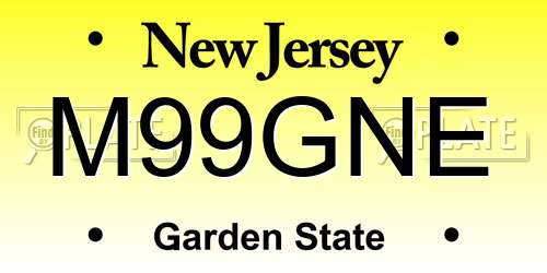 M99GNE New Jersey License Plate