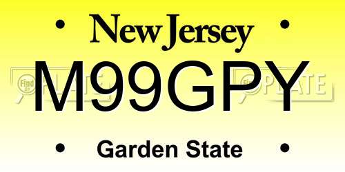 M99GPY New Jersey License Plate
