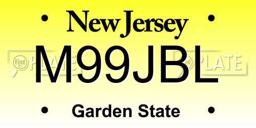 M99JBL New Jersey License Plate