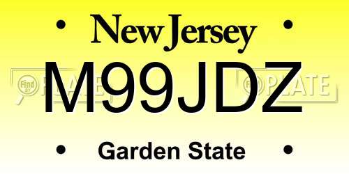 M99JDZ New Jersey License Plate