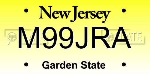 M99JRA New Jersey License Plate