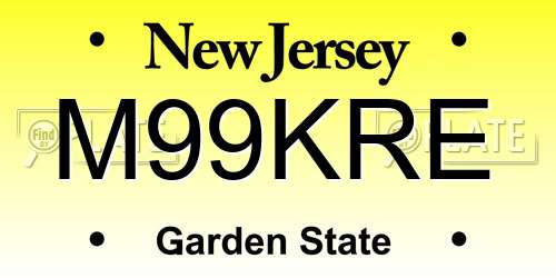 M99KRE New Jersey License Plate