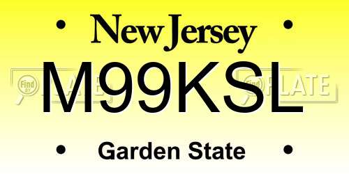 M99KSL New Jersey License Plate
