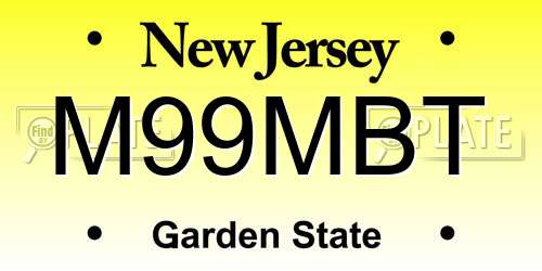 M99MBT New Jersey License Plate