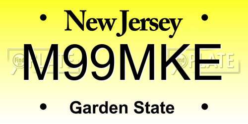 M99MKE New Jersey License Plate
