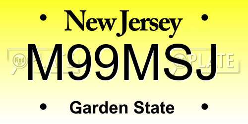 M99MSJ New Jersey License Plate
