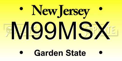 M99MSX New Jersey License Plate