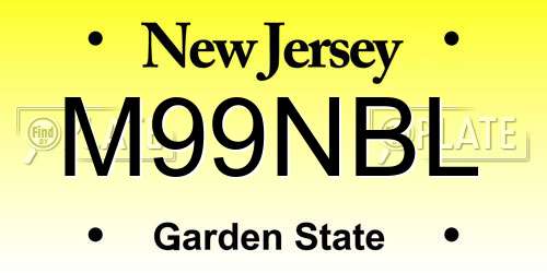 M99NBL New Jersey License Plate