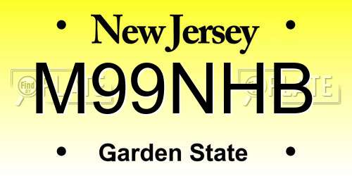M99NHB New Jersey License Plate