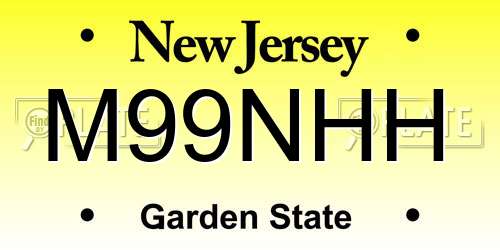 M99NHH New Jersey License Plate