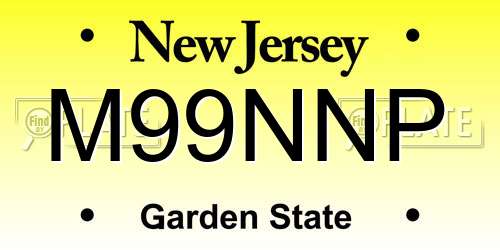 M99NNP New Jersey License Plate