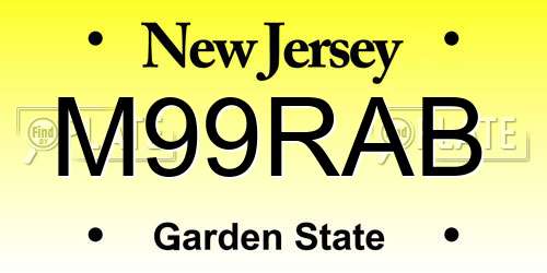 M99RAB New Jersey License Plate