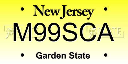 M99SCA New Jersey License Plate