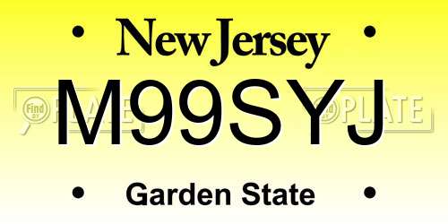 M99SYJ New Jersey License Plate