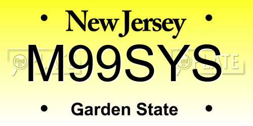 M99SYS New Jersey License Plate
