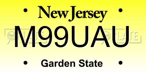 M99UAU New Jersey License Plate