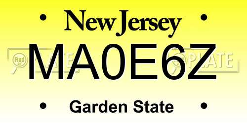 MA0E6Z New Jersey License Plate