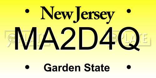 MA2D4Q New Jersey License Plate