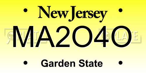 MA2O4O New Jersey License Plate