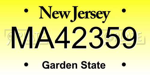 MA42359 New Jersey License Plate
