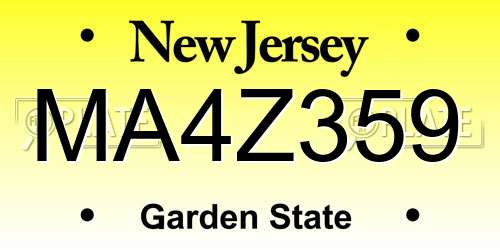 MA4Z359 New Jersey License Plate