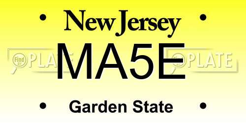 MA5E New Jersey License Plate