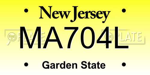 MA704L New Jersey License Plate