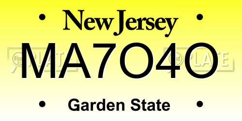 MA7O4O New Jersey License Plate