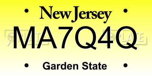 MA7Q4Q New Jersey License Plate