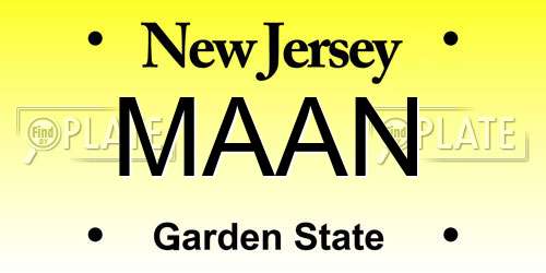 MAAN New Jersey License Plate
