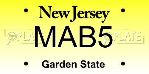 MAB5 New Jersey License Plate