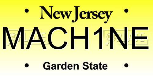 MACH1NE New Jersey License Plate
