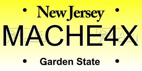 MACHE4X New Jersey License Plate