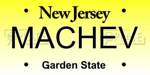 MACHEV New Jersey License Plate