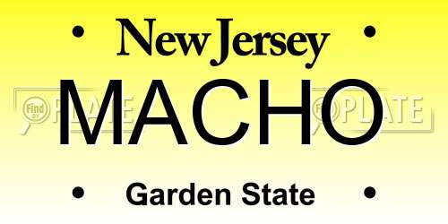 MACHO New Jersey License Plate