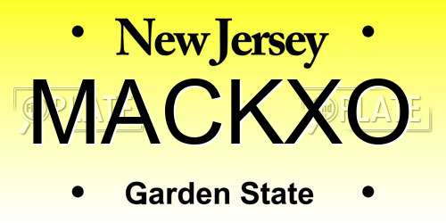 MACKXO New Jersey License Plate
