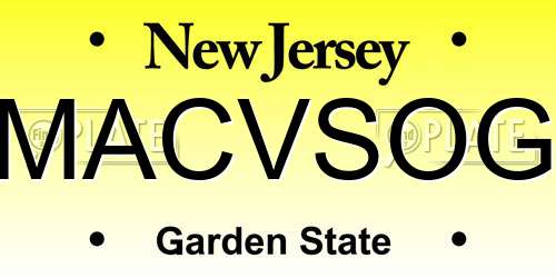 MACVSOG New Jersey License Plate