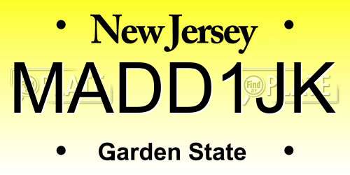 MADD1JK New Jersey License Plate
