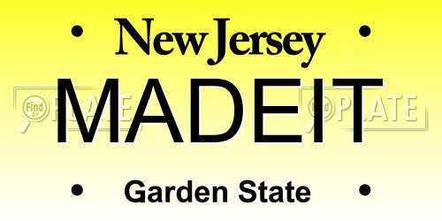 MADEIT New Jersey License Plate