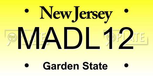 MADL12 New Jersey License Plate