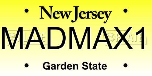 MADMAX1 New Jersey License Plate