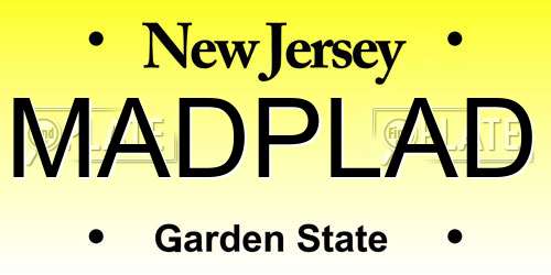 MADPLAD New Jersey License Plate