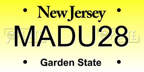 MADU28 New Jersey License Plate