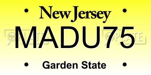 MADU75 New Jersey License Plate