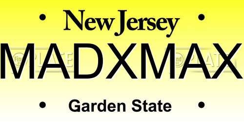 MADXMAX New Jersey License Plate