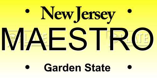 MAESTRO New Jersey License Plate